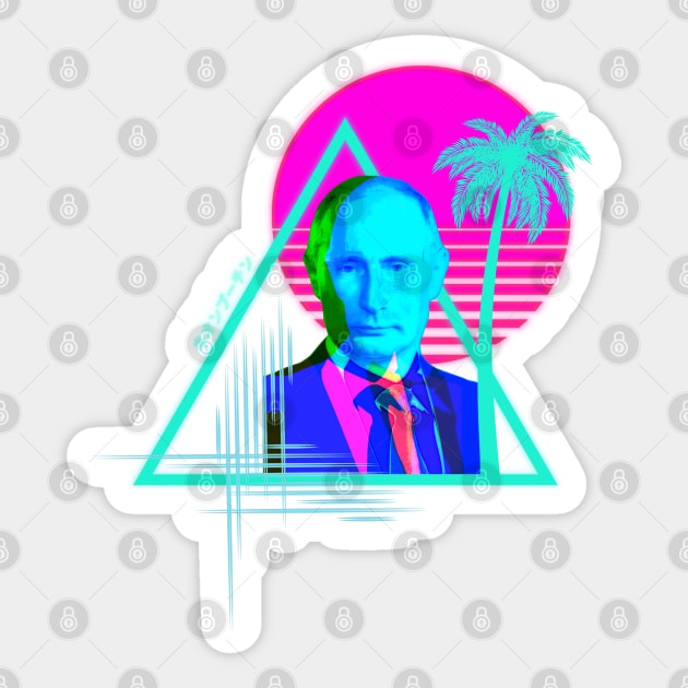 80s Synthwave Putin Sticker by Shirt Vibin